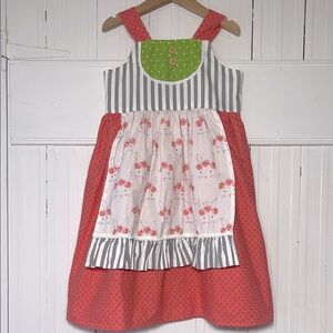 CUSTOM MADE EUC/Like New 100% Cotton Cottagecore Bunny Apron Dress